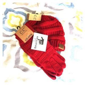 C.C hat and matching gloves